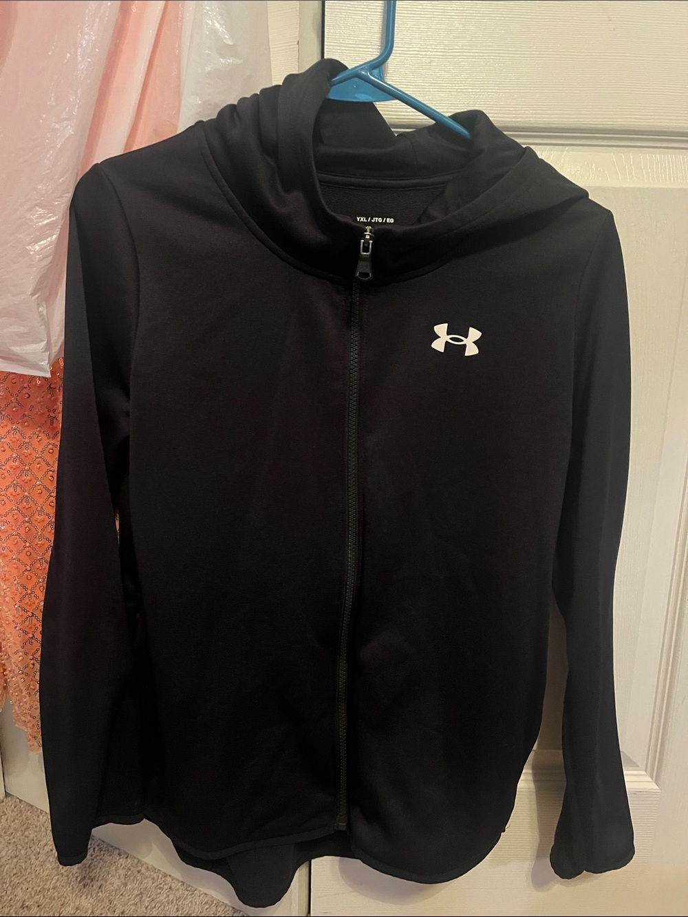 Under Armour Black Zip-Up Hoodie with White Logo